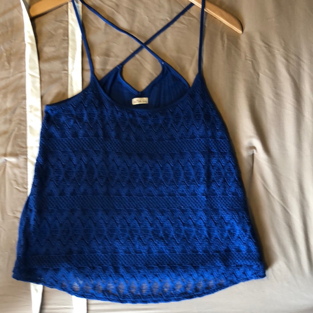 Hollister top navy blue.  Size S
